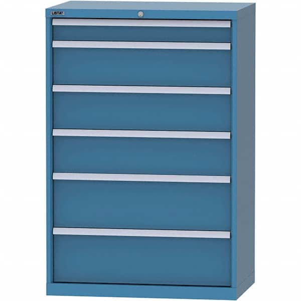 LISTA - 6 Drawer, 84 Compartment Bright Blue Steel Modular Storage Cabinet - Apex Tool & Supply