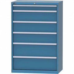 LISTA - 6 Drawer, 84 Compartment Bright Blue Steel Modular Storage Cabinet - Apex Tool & Supply