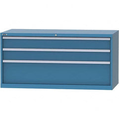 LISTA - 3 Drawer, 84 Compartment Bright Blue Steel Modular Storage Cabinet - Apex Tool & Supply