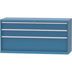 LISTA - 3 Drawer, 84 Compartment Bright Blue Steel Modular Storage Cabinet - Apex Tool & Supply