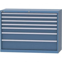 LISTA - 7 Drawer, 99 Compartment Bright Blue Steel Modular Storage Cabinet - Apex Tool & Supply