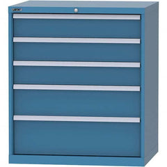 LISTA - 5 Drawer, 84 Compartment Bright Blue Steel Modular Storage Cabinet - Apex Tool & Supply