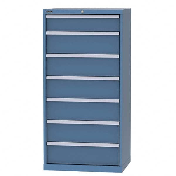 LISTA - 6 Drawer, 124 Compartment Bright Blue Steel Modular Storage Cabinet - Apex Tool & Supply