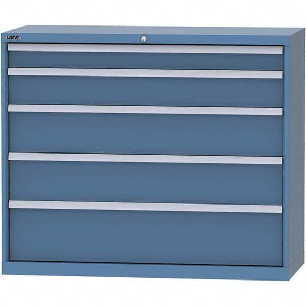 LISTA - 5 Drawer, 99 Compartment Bright Blue Steel Modular Storage Cabinet - Apex Tool & Supply