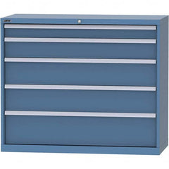 LISTA - 5 Drawer, 99 Compartment Bright Blue Steel Modular Storage Cabinet - Apex Tool & Supply