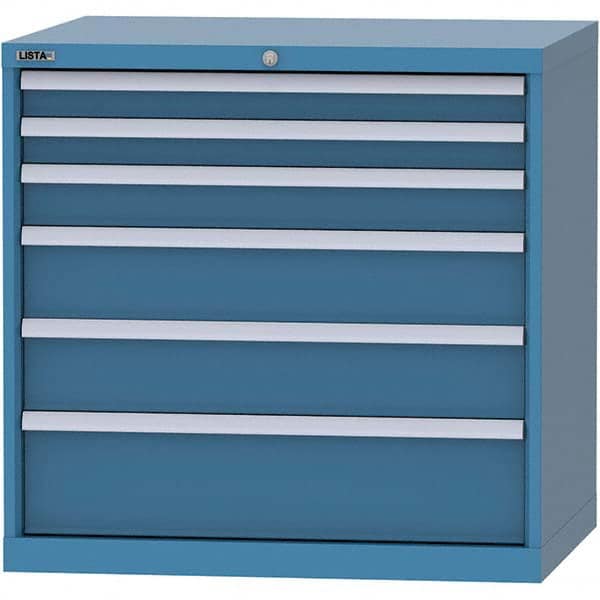 LISTA - 6 Drawer, 84 Compartment Bright Blue Steel Modular Storage Cabinet - Apex Tool & Supply