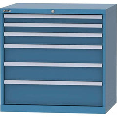 LISTA - 6 Drawer, 84 Compartment Bright Blue Steel Modular Storage Cabinet - Apex Tool & Supply