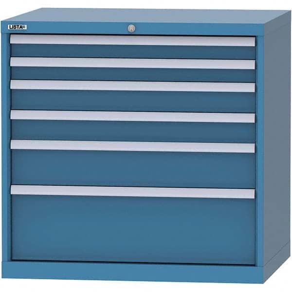 LISTA - 6 Drawer, 84 Compartment Bright Blue Steel Modular Storage Cabinet - Apex Tool & Supply