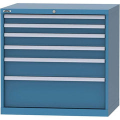 LISTA - 6 Drawer, 84 Compartment Bright Blue Steel Modular Storage Cabinet - Apex Tool & Supply
