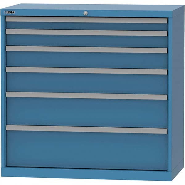 LISTA - 6 Drawer, 84 Compartment Bright Blue Steel Modular Storage Cabinet - Apex Tool & Supply