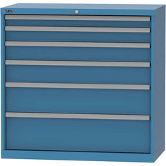 LISTA - 6 Drawer, 84 Compartment Bright Blue Steel Modular Storage Cabinet - Apex Tool & Supply
