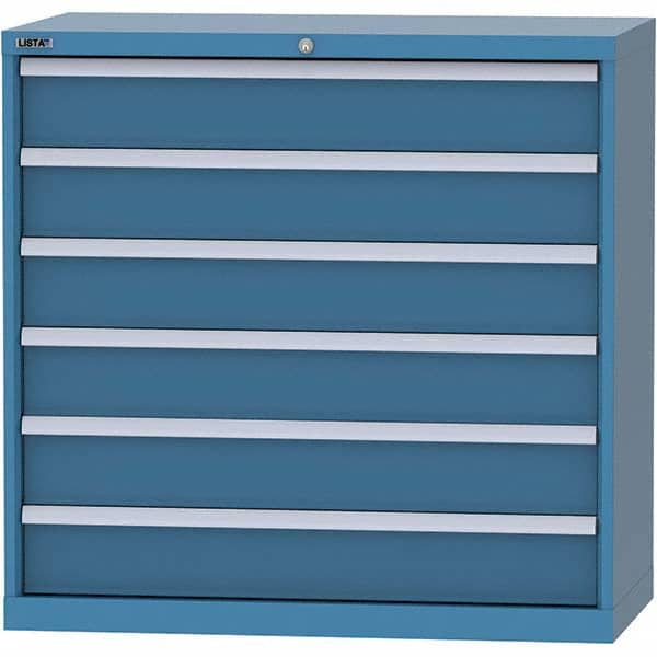 LISTA - 6 Drawer, 84 Compartment Bright Blue Steel Modular Storage Cabinet - Apex Tool & Supply