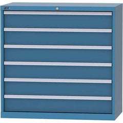 LISTA - 6 Drawer, 84 Compartment Bright Blue Steel Modular Storage Cabinet - Apex Tool & Supply