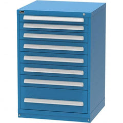 Vidmar - 8 Drawer, 124 Compartment Bright Blue Steel Modular Storage Cabinet - Apex Tool & Supply