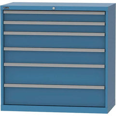 LISTA - 6 Drawer, 84 Compartment Bright Blue Steel Modular Storage Cabinet - Apex Tool & Supply