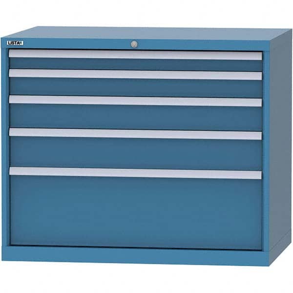 LISTA - 5 Drawer, 99 Compartment Bright Blue Steel Modular Storage Cabinet - Apex Tool & Supply