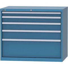LISTA - 5 Drawer, 99 Compartment Bright Blue Steel Modular Storage Cabinet - Apex Tool & Supply