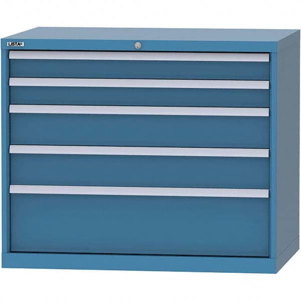 LISTA - 5 Drawer, 99 Compartment Bright Blue Steel Modular Storage Cabinet - Apex Tool & Supply