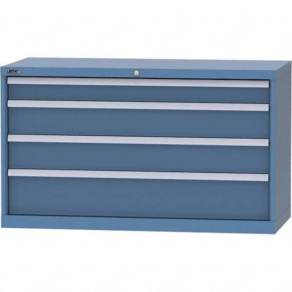 LISTA - 4 Drawer, 99 Compartment Bright Blue Steel Modular Storage Cabinet - Apex Tool & Supply