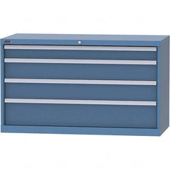 LISTA - 4 Drawer, 99 Compartment Bright Blue Steel Modular Storage Cabinet - Apex Tool & Supply
