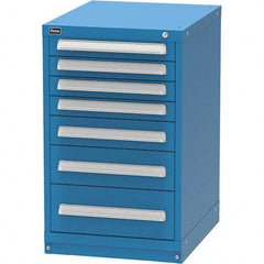 Vidmar - 7 Drawer, 45 Compartment Bright Blue Steel Modular Storage Cabinet - Apex Tool & Supply