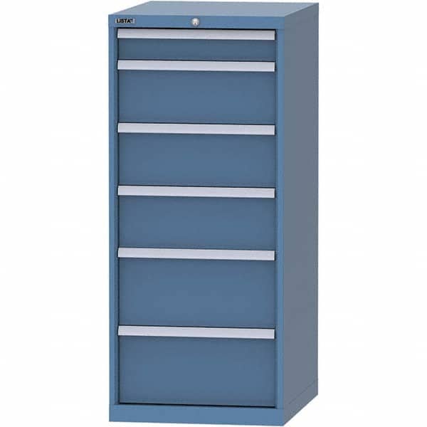LISTA - 6 Drawer, 99 Compartment Bright Blue Steel Modular Storage Cabinet - Apex Tool & Supply