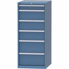 LISTA - 6 Drawer, 99 Compartment Bright Blue Steel Modular Storage Cabinet - Apex Tool & Supply