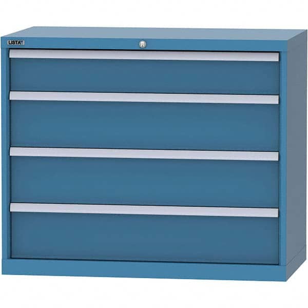 LISTA - 4 Drawer, 84 Compartment Bright Blue Steel Modular Storage Cabinet - Apex Tool & Supply