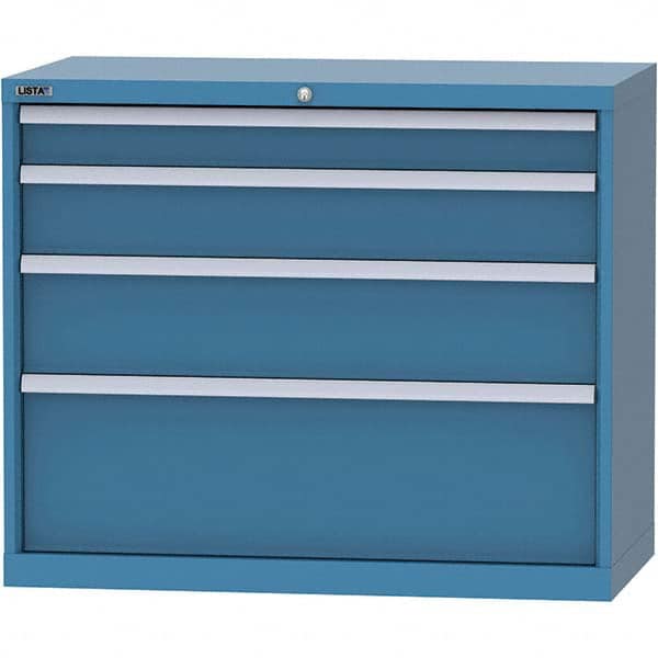 LISTA - 4 Drawer, 84 Compartment Bright Blue Steel Modular Storage Cabinet - Apex Tool & Supply