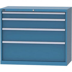 LISTA - 4 Drawer, 84 Compartment Bright Blue Steel Modular Storage Cabinet - Apex Tool & Supply
