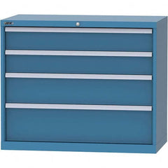 LISTA - 4 Drawer, 84 Compartment Bright Blue Steel Modular Storage Cabinet - Apex Tool & Supply