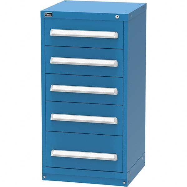 Vidmar - 5 Drawer Bright Blue Steel Modular Storage Cabinet - Apex Tool & Supply