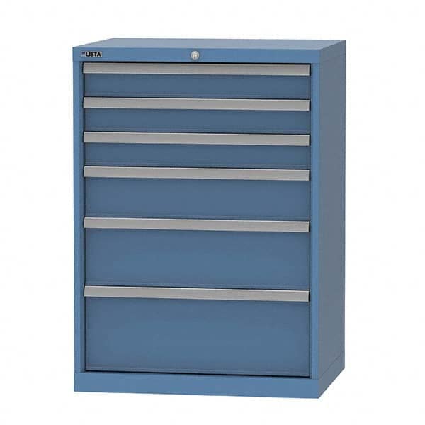 LISTA - 6 Drawer, 124 Compartment Bright Blue Steel Modular Storage Cabinet - Apex Tool & Supply