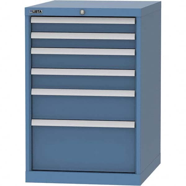 LISTA - 6 Drawer, 99 Compartment Bright Blue Steel Modular Storage Cabinet - Apex Tool & Supply