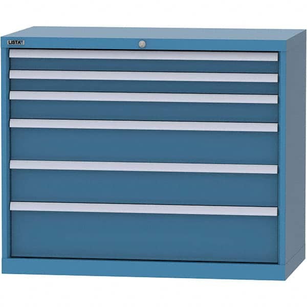 LISTA - 6 Drawer, 84 Compartment Bright Blue Steel Modular Storage Cabinet - Apex Tool & Supply