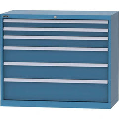 LISTA - 6 Drawer, 84 Compartment Bright Blue Steel Modular Storage Cabinet - Apex Tool & Supply