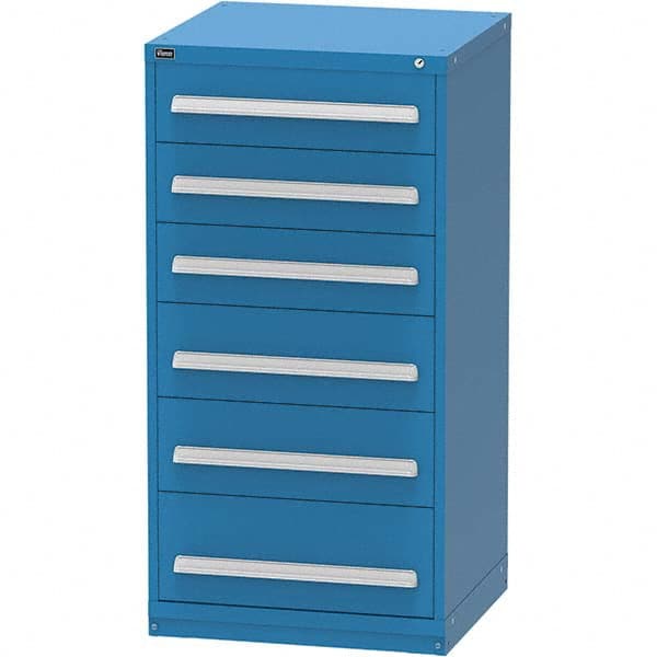 Vidmar - 6 Drawer Bright Blue Steel Modular Storage Cabinet - Apex Tool & Supply
