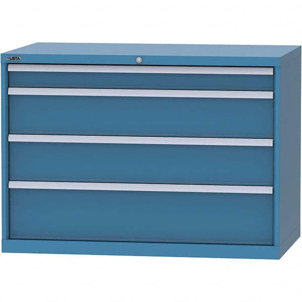 LISTA - 4 Drawer, 99 Compartment Bright Blue Steel Modular Storage Cabinet - Apex Tool & Supply