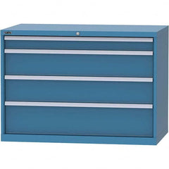 LISTA - 4 Drawer, 99 Compartment Bright Blue Steel Modular Storage Cabinet - Apex Tool & Supply