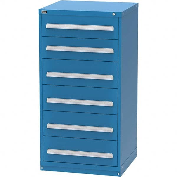 Vidmar - 6 Drawer Bright Blue Steel Modular Storage Cabinet - Apex Tool & Supply