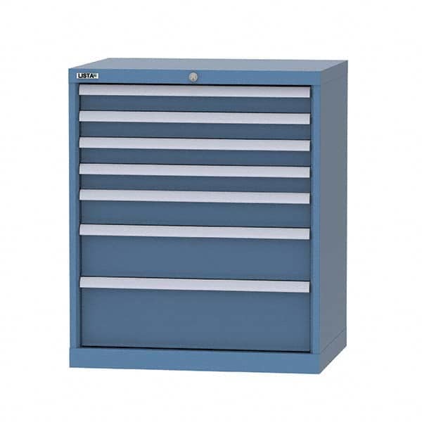 LISTA - 7 Drawer, 124 Compartment Bright Blue Steel Modular Storage Cabinet - Apex Tool & Supply