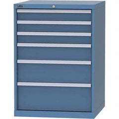 LISTA - 6 Drawer, 45 Compartment Bright Blue Steel Modular Storage Cabinet - Apex Tool & Supply