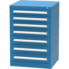 Vidmar - 7 Drawer, 124 Compartment Bright Blue Steel Modular Storage Cabinet - Apex Tool & Supply