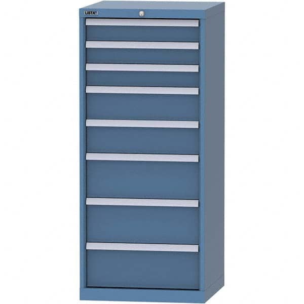 LISTA - 8 Drawer, 84 Compartment Bright Blue Steel Modular Storage Cabinet - Apex Tool & Supply