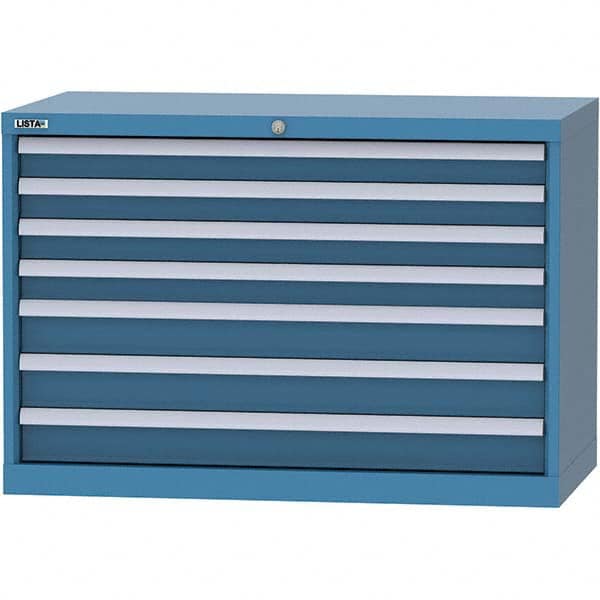LISTA - 7 Drawer, 84 Compartment Bright Blue Steel Modular Storage Cabinet - Apex Tool & Supply