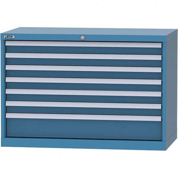 LISTA - 7 Drawer, 84 Compartment Bright Blue Steel Modular Storage Cabinet - Apex Tool & Supply