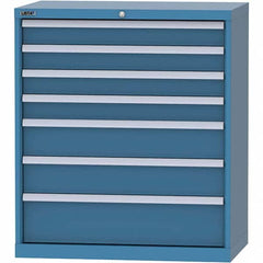 LISTA - 7 Drawer, 84 Compartment Bright Blue Steel Modular Storage Cabinet - Apex Tool & Supply