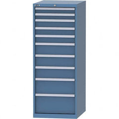 LISTA - 10 Drawer, 99 Compartment Bright Blue Steel Modular Storage Cabinet - Apex Tool & Supply