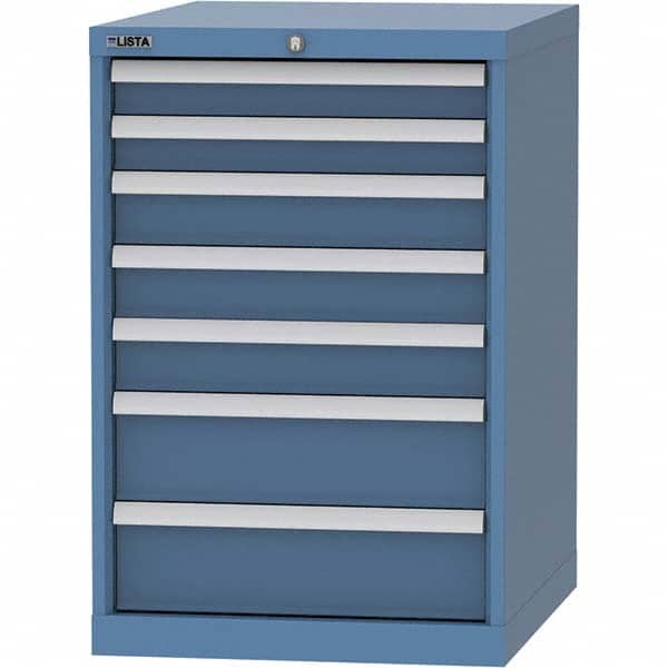 LISTA - 7 Drawer, 99 Compartment Bright Blue Steel Modular Storage Cabinet - Apex Tool & Supply