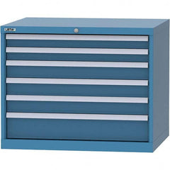 LISTA - 6 Drawer, 84 Compartment Bright Blue Steel Modular Storage Cabinet - Apex Tool & Supply
